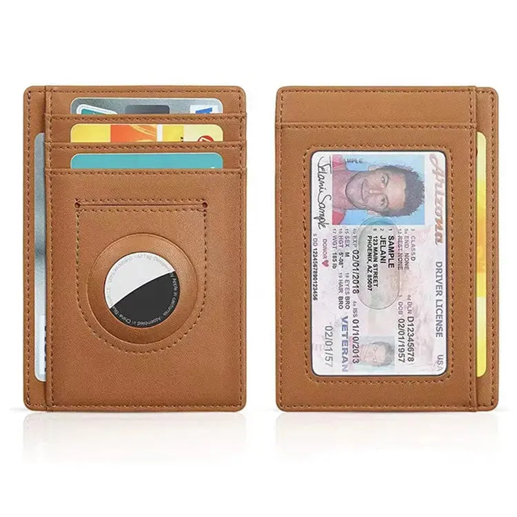 Oscar-Mike Apple® AirTag® PU Leather RFID Secure Wallet Bravo Zulu USA IDLokr™
